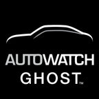 Autowatch Ghost logo with car silhouette on a black background